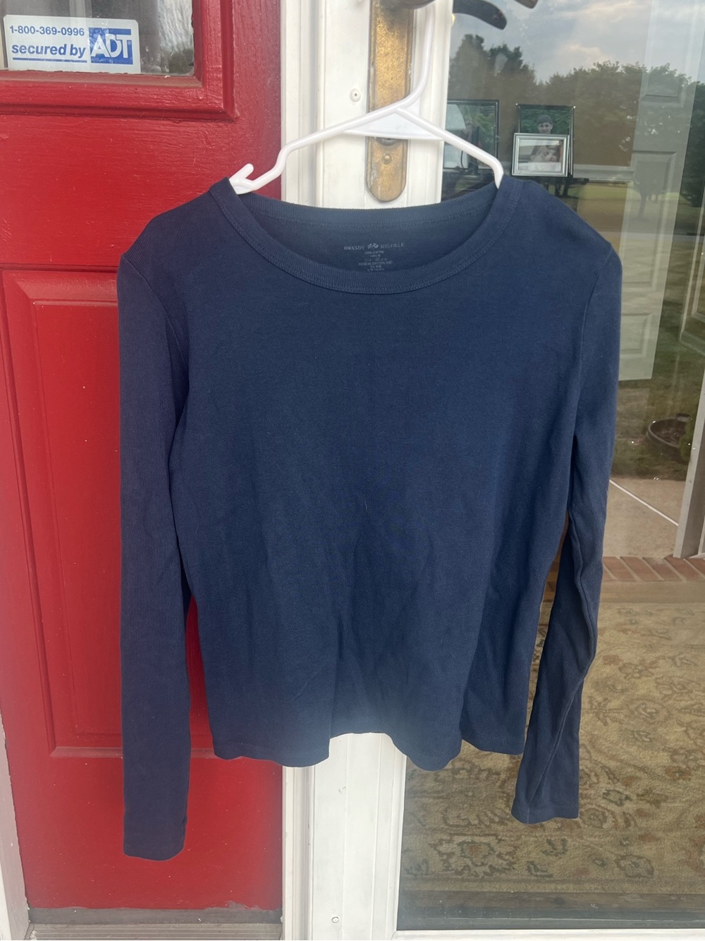 Brandy Melville Navy Blue Long Sleeve Basic Tee
